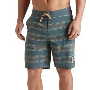 Howler Brothers Bruja Boardshorts 18.5" Drawstring Swim Trunks Teal Green 31